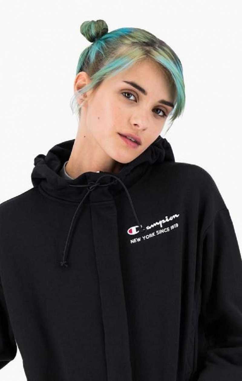 Champion New York Hoodie Mikina s Kapucnou Damske Čierne | 9384-CERYV