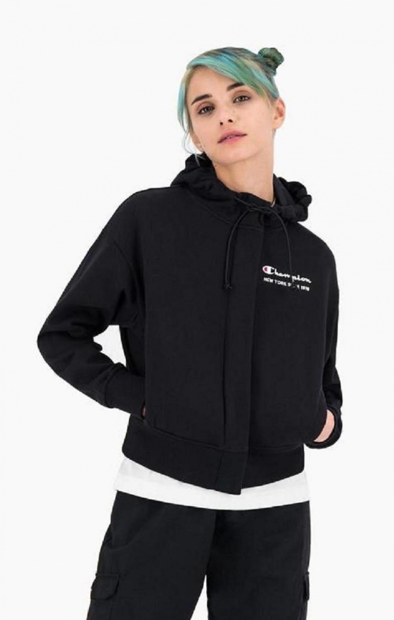 Champion New York Hoodie Mikina s Kapucnou Damske Čierne | 9384-CERYV