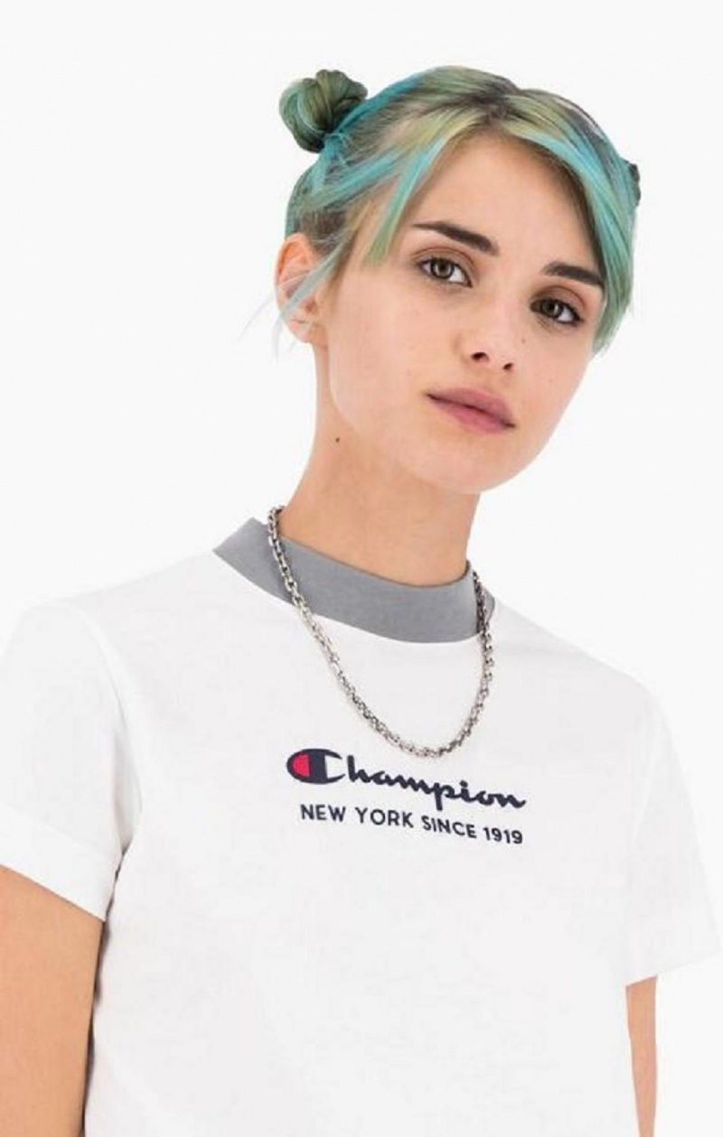 Champion New York T-Shirt Tricko Damske Biele | 1923-MZDIL