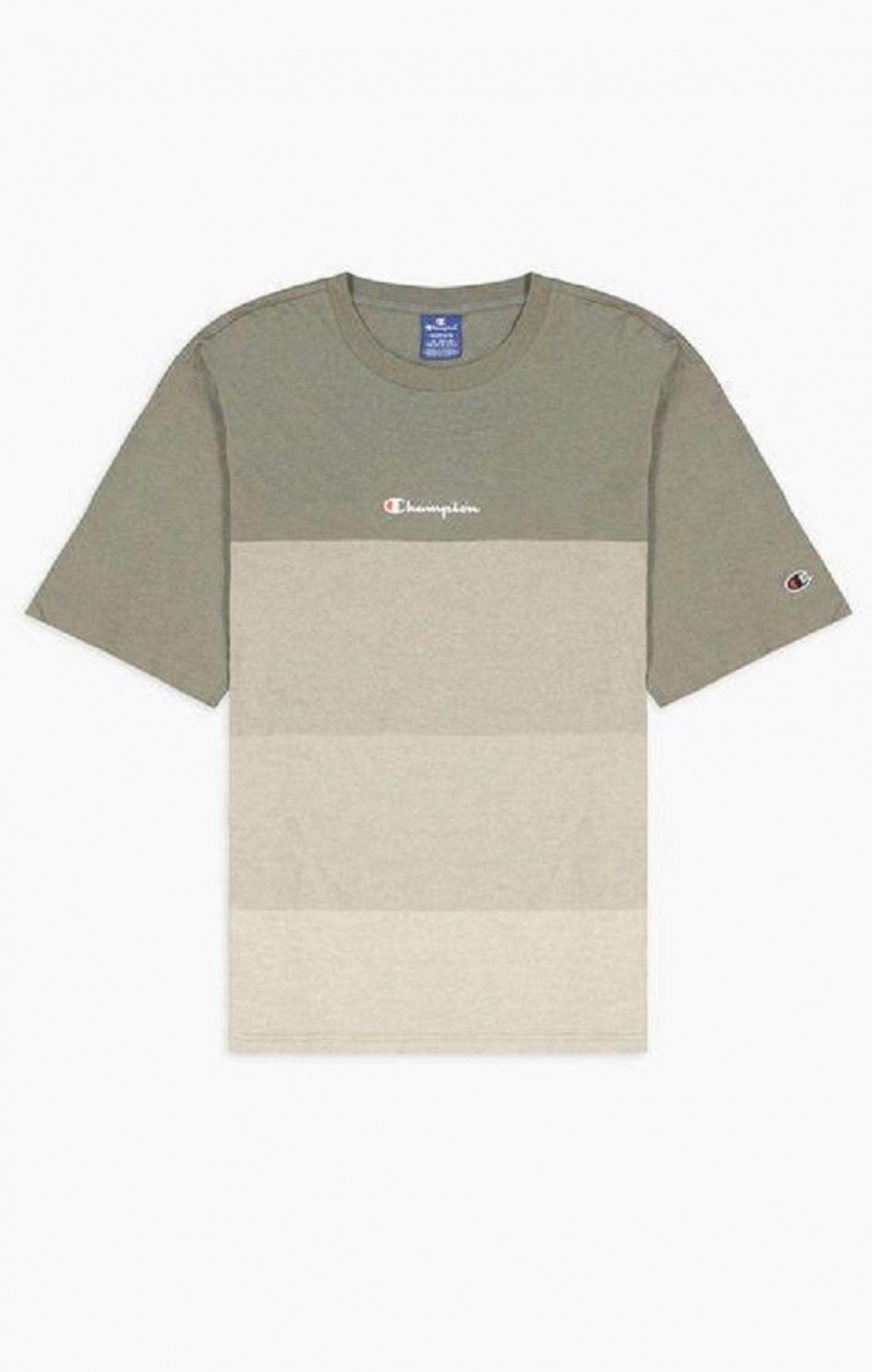 Champion Ombré Panelled T-Shirt Tricko Panske Zelene | 4087-TIKYF