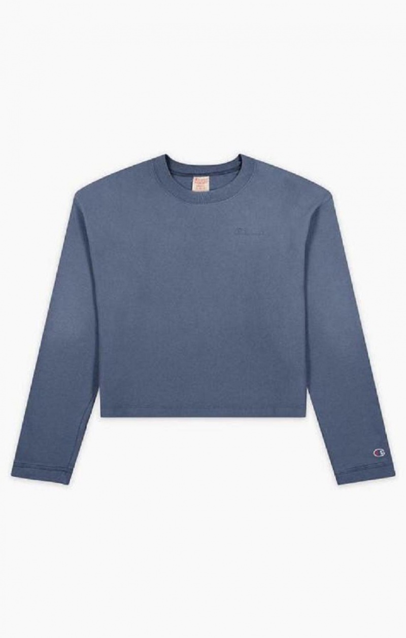 Champion Ombré Wash Cropped Sweatshirt Mikiny Damske Tmavo Tyrkysové | 4605-DFAUL