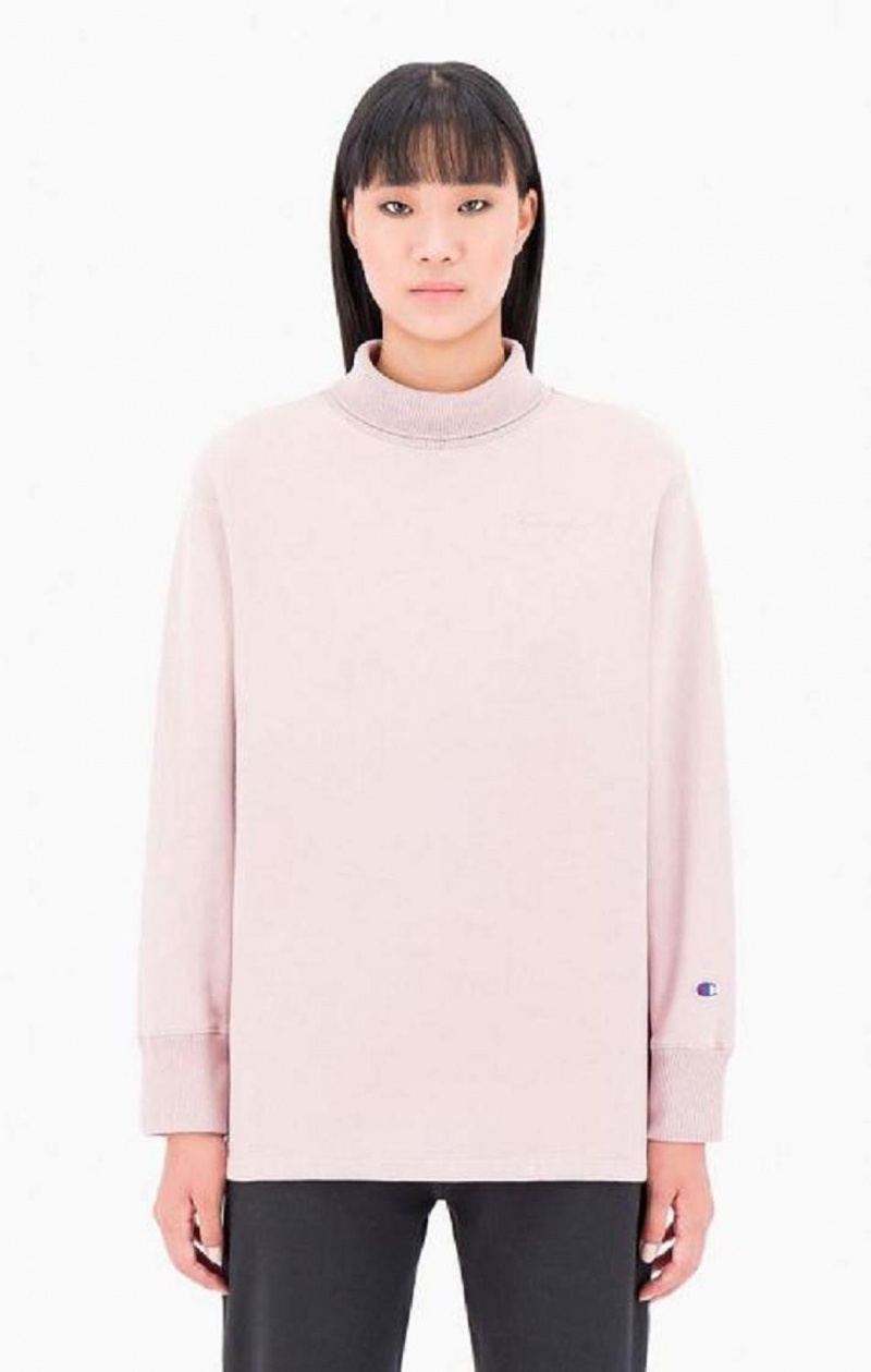 Champion Ombré Wash High Neck Sweatshirt Mikiny Damske Ruzove | 8162-BTGLP