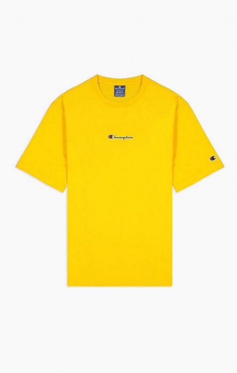 Champion Oversized Script Logo Print T-Shirt Tricko Panske Zlate | 2904-SILPU