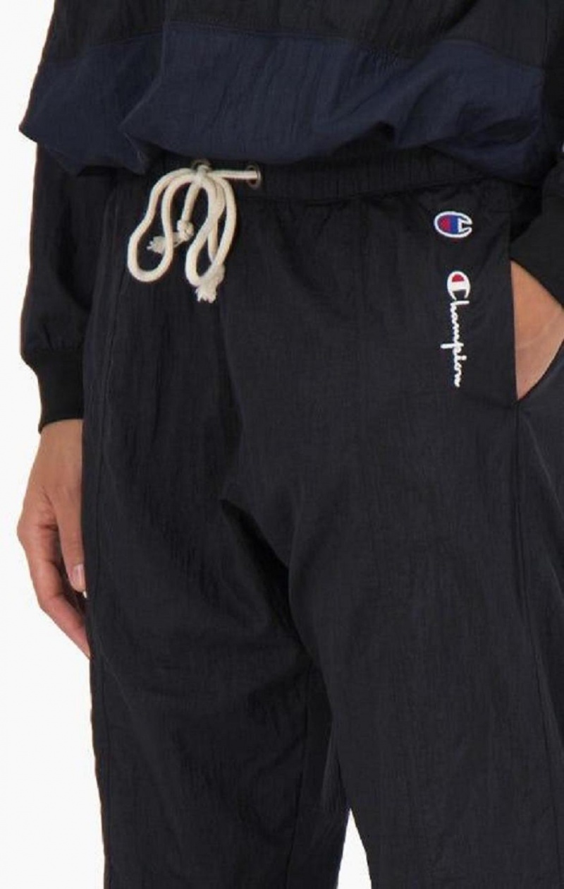 Champion Panel Detail Cuffed Tracking Pants Jogger Nohavice Damske Čierne | 1243-HYAJU