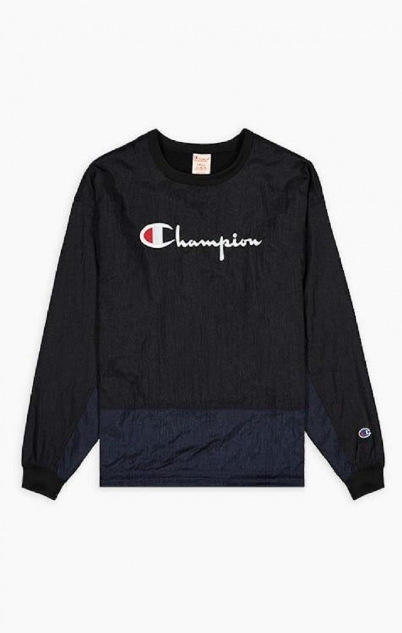 Champion Panel Detail Script Logo Sweatshirt Mikiny Damske Čierne | 1270-GDPFA