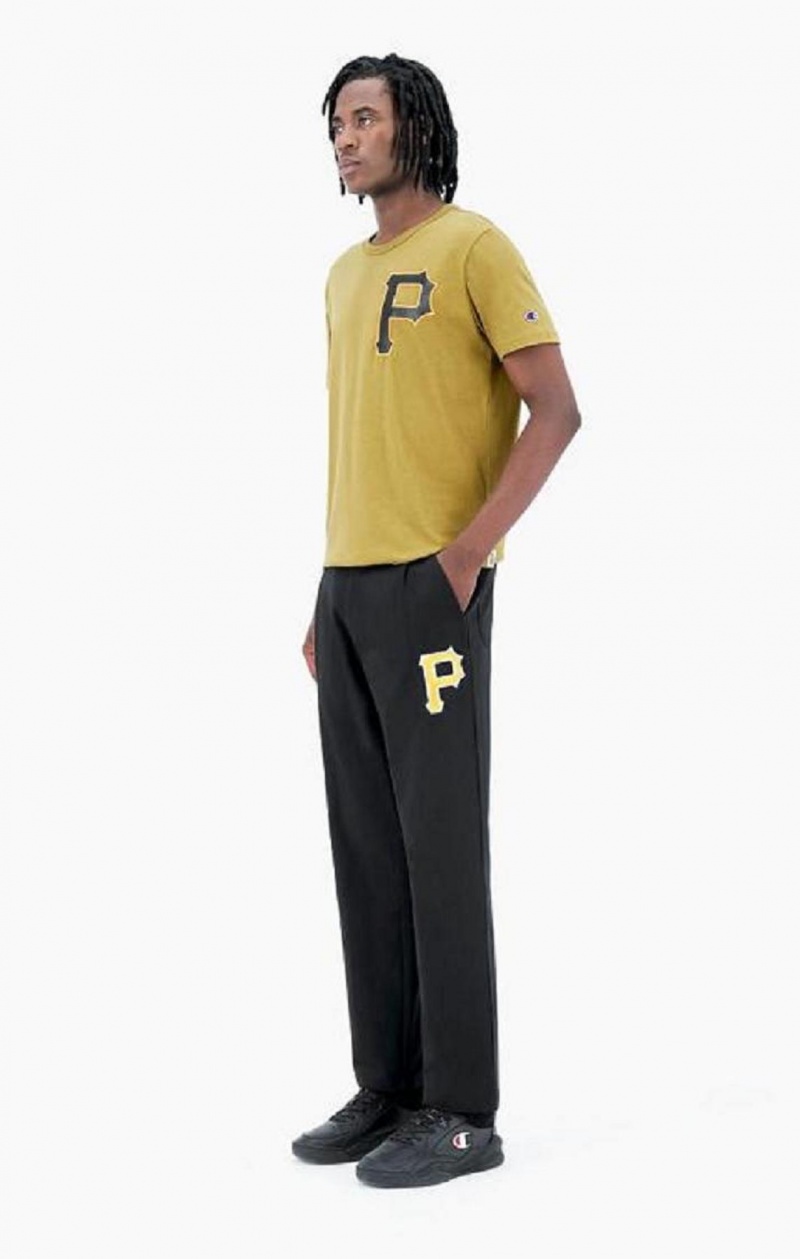 Champion Pittsburgh MLB Rovno Hem Woven Trousers Jogger Nohavice Panske Čierne | 0294-YRJSI