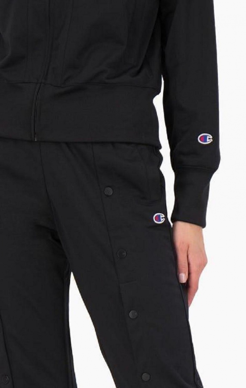 Champion Popper Front Tracking Pants Jogger Nohavice Damske Čierne | 2837-UFJHX