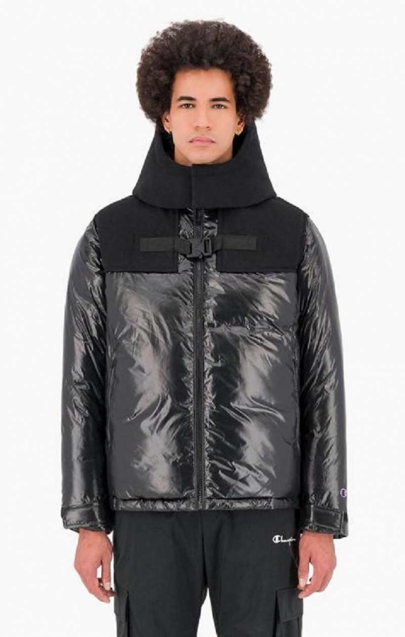 Champion Prackou Yoke Panel Zip-Up Polstrované Jacket Bundy Panske Čierne | 7261-WTIUG