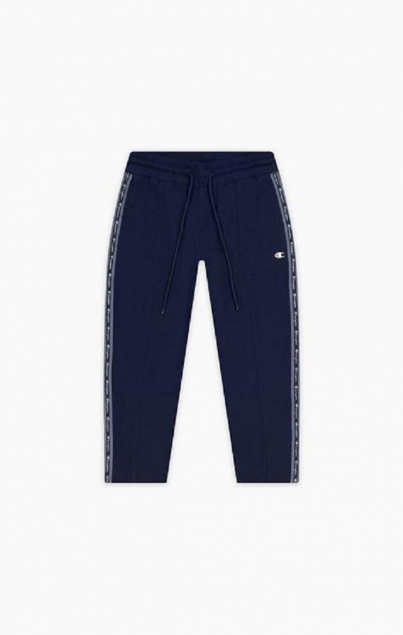 Champion Pruhované Jacquard Logo Tape Joggers Jogger Nohavice Damske Tmavo Modre | 6507-BIOQN