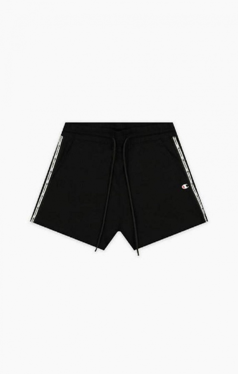 Champion Pruhované Jacquard Logo Tape Shorts Kratasy Damske Čierne | 9162-CEHND