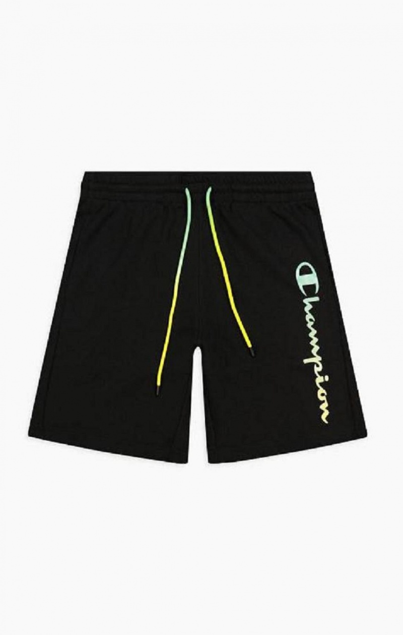 Champion Rainbow Script Logo Sweat Shorts Kratasy Panske Čierne | 2175-ZOWDP