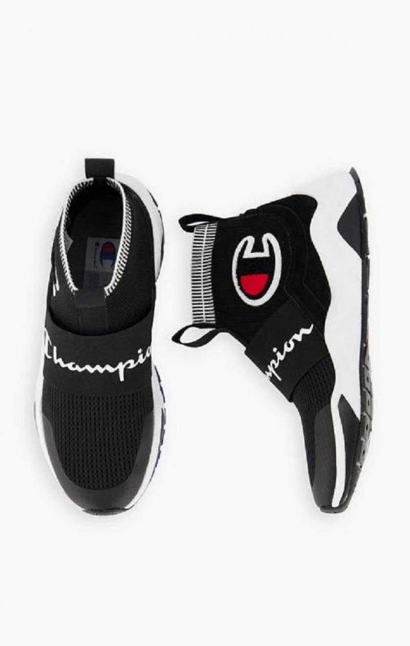 Champion Rally C Logo Sock Runner Trainers Tenisky Panske Čierne | 7841-AXPDY