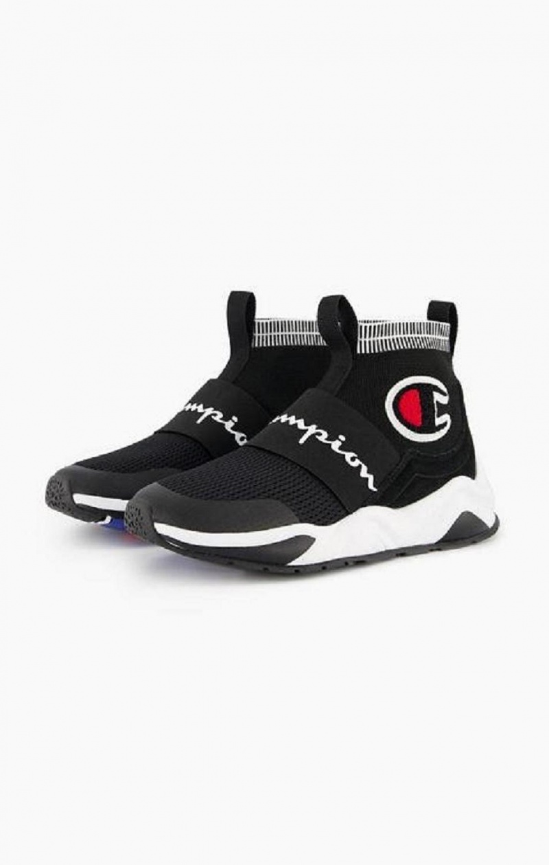 Champion Rally C Logo Sock Runner Trainers Tenisky Panske Čierne | 7841-AXPDY