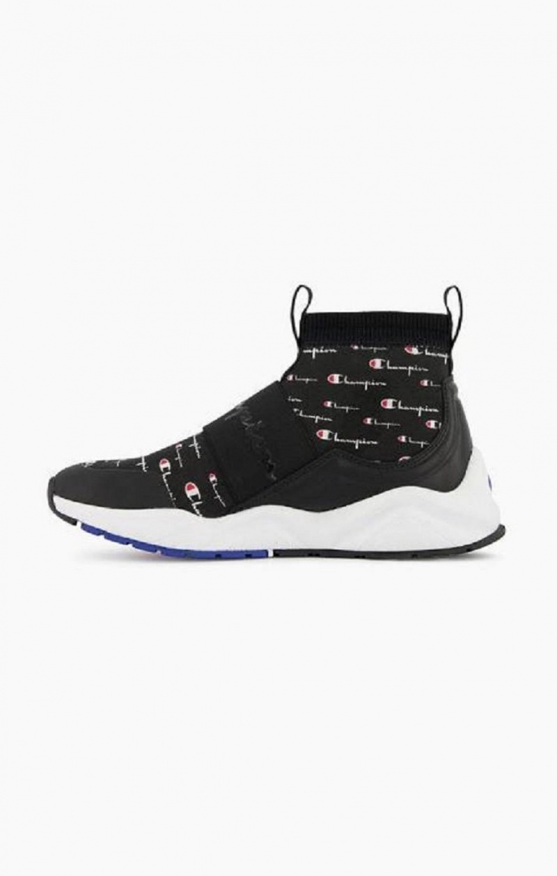 Champion Rally Script Logo Sock Runner Trainers Tenisky Damske Čierne | 4823-TRVLZ