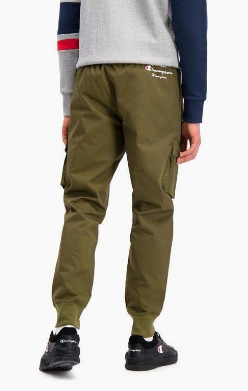 Champion Rebrovaný Cuff Cargo Joggers Jogger Nohavice Panske Zelene | 4120-QFYDW