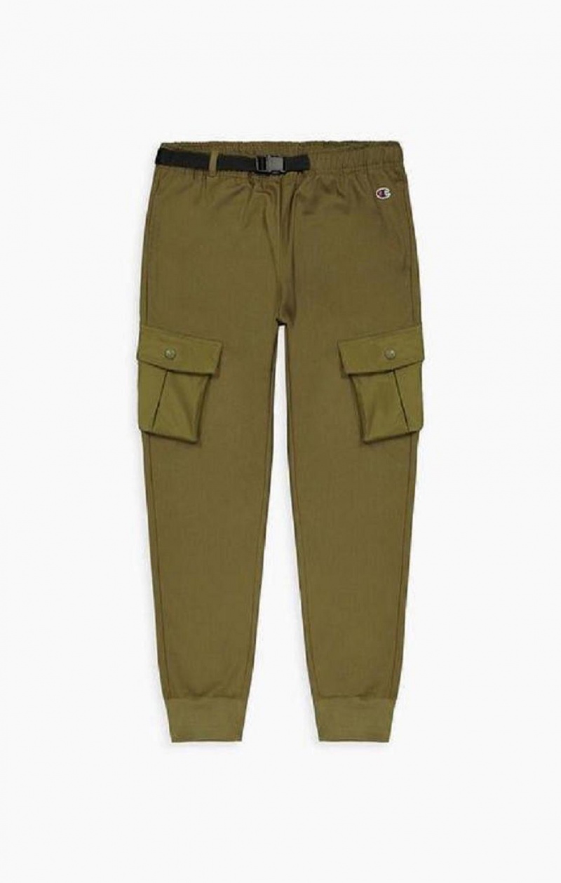 Champion Rebrovaný Cuff Cargo Joggers Jogger Nohavice Panske Zelene | 4120-QFYDW