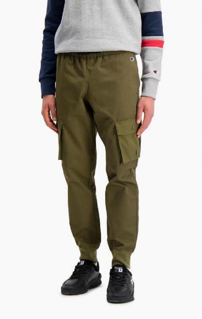 Champion Rebrovaný Cuff Cargo Joggers Jogger Nohavice Panske Zelene | 4120-QFYDW