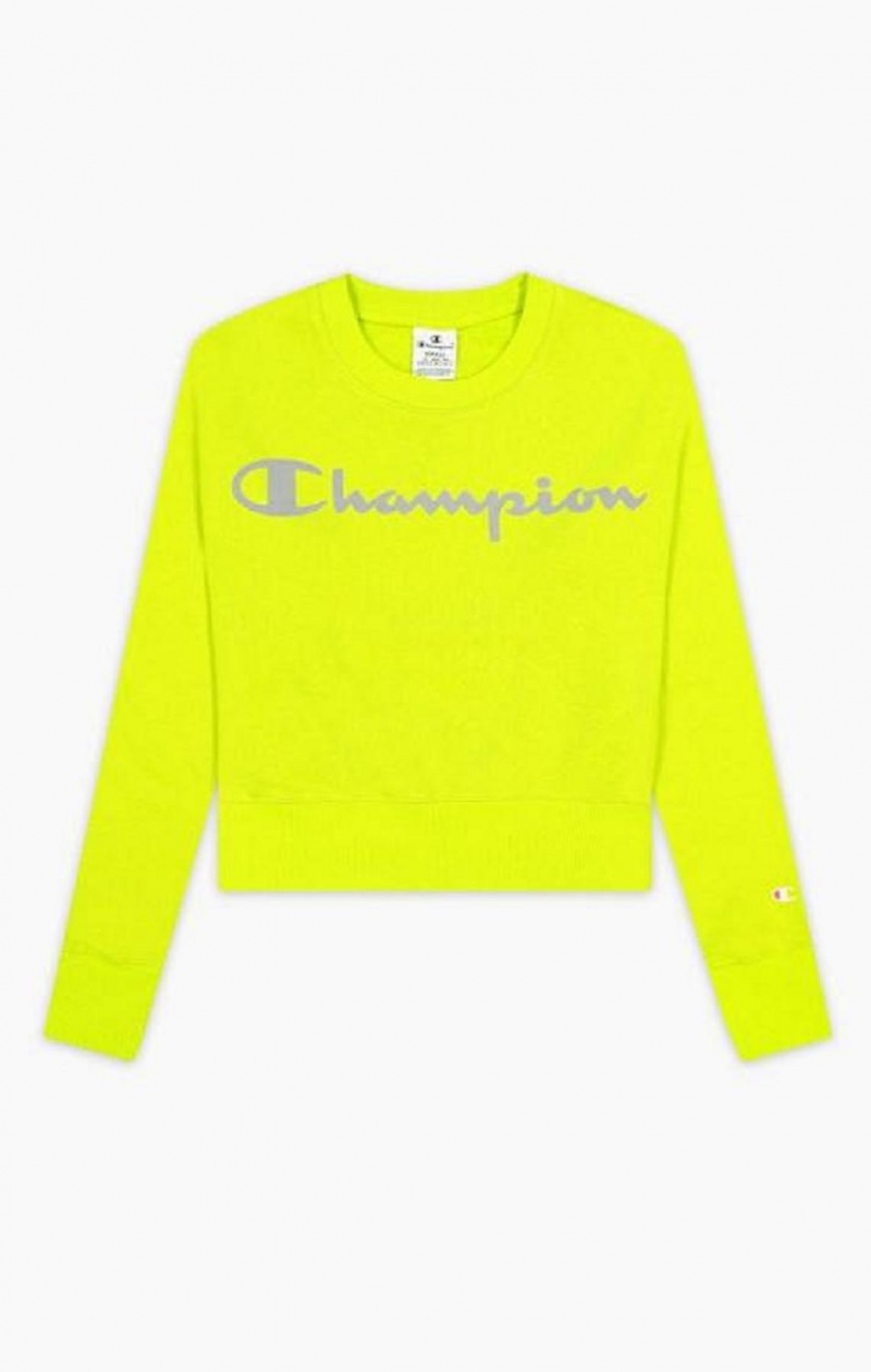 Champion Reflective Logo Fleece Sweatshirt Mikiny Damske Olivovo Zelená Zelene | 6194-ZWYXQ