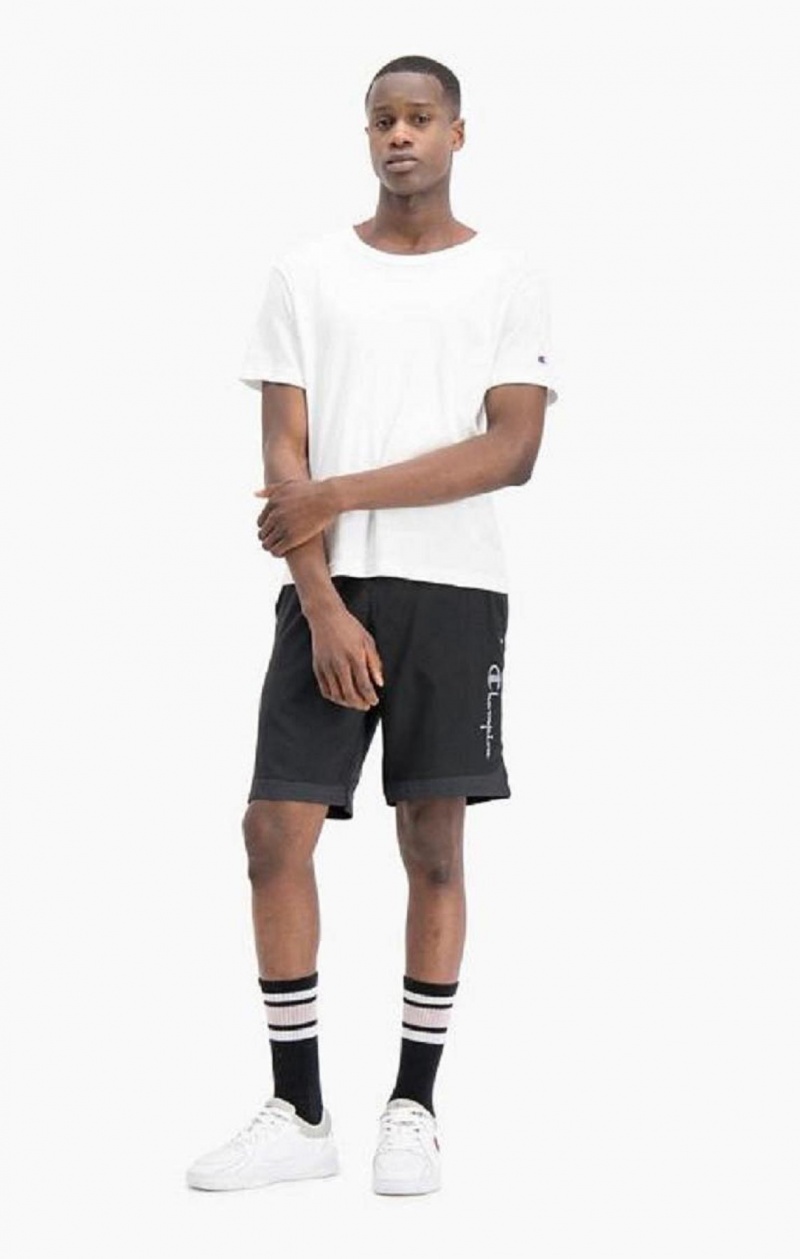 Champion Reflective Script Logo Shorts Kratasy Panske Čierne | 9758-YIWFP