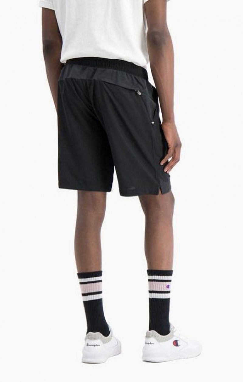 Champion Reflective Script Logo Shorts Kratasy Panske Čierne | 9758-YIWFP