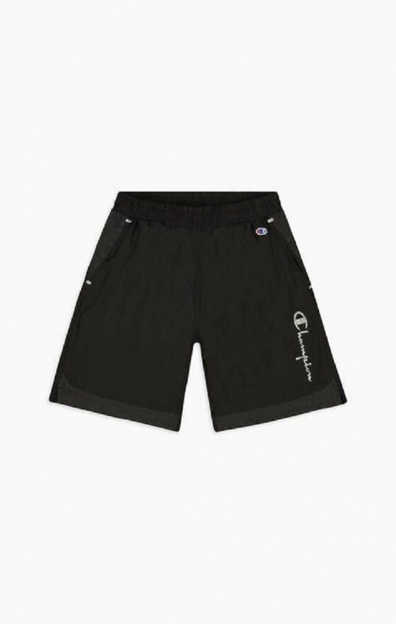 Champion Reflective Script Logo Shorts Kratasy Panske Čierne | 9758-YIWFP