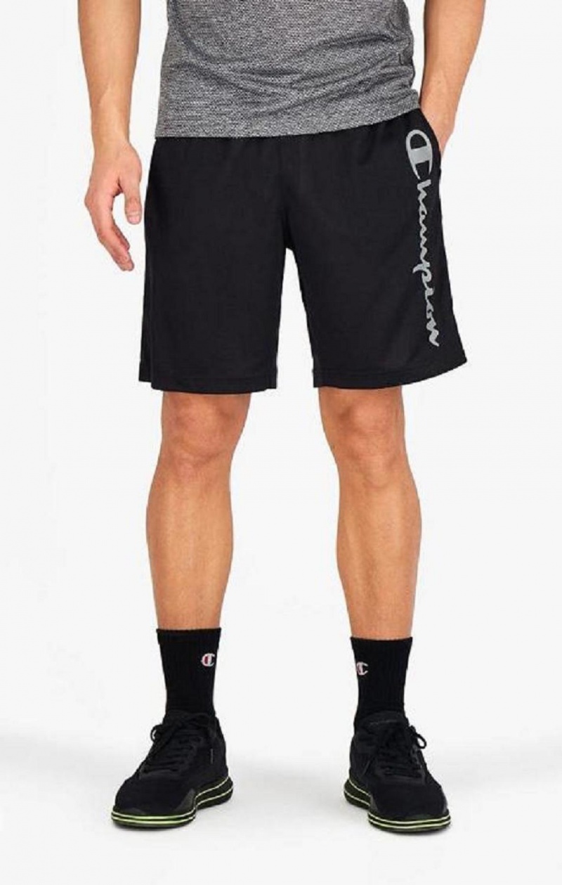 Champion Reflective Script Logo Shorts Kratasy Panske Čierne | 4725-ETZKA