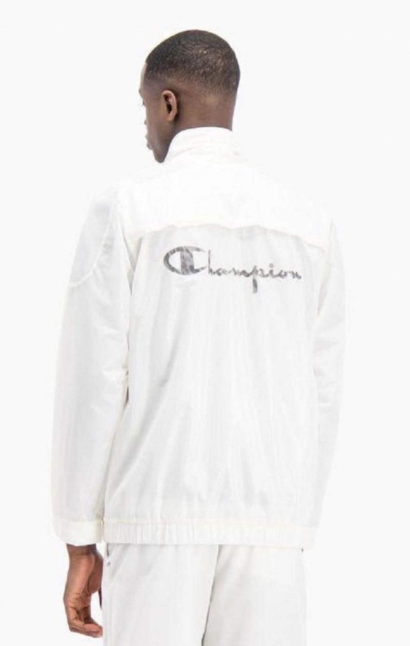 Champion Reflective Script Logo Zip-Up Tracking Jacket Bundy Panske Biele | 1609-QZXAS