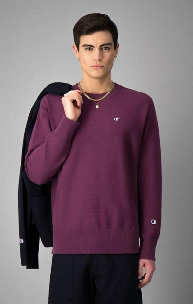 Champion Reverse Weave Sweatshirt Mikiny Panske Bordove | 8673-WMNTX