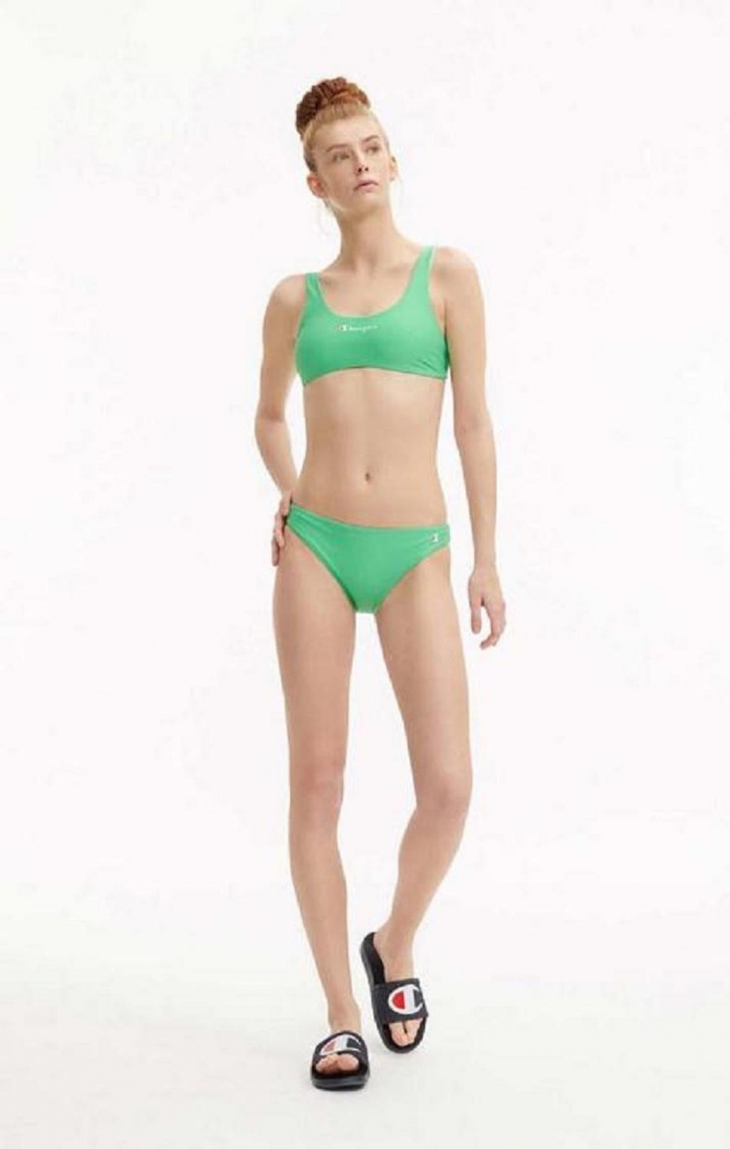 Champion Reversible 'C' Logo Patch Bikiny Bottoms Plavky Damske Zelene | 4816-ZEDGW