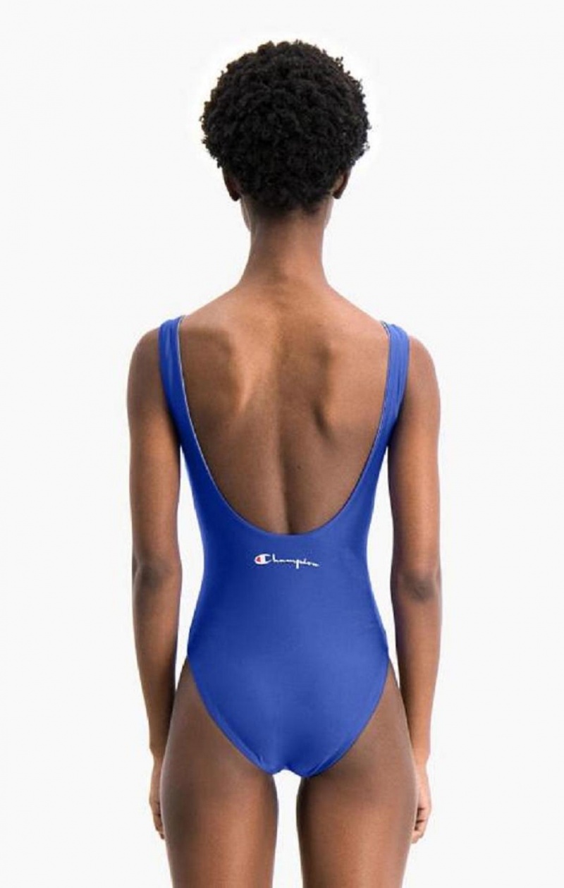 Champion Reversible Script Logo Swimsuit Plavky Damske Modre | 1850-JWIAC