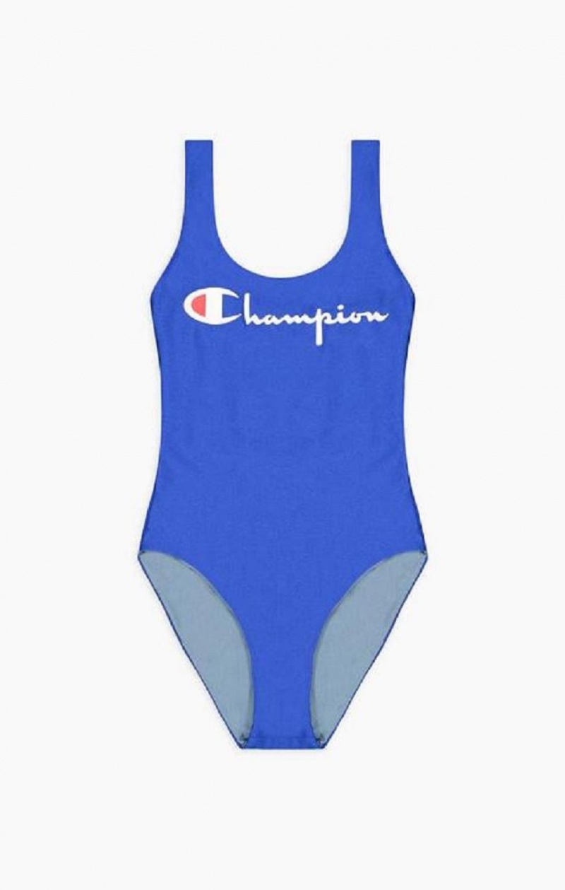 Champion Reversible Script Logo Swimsuit Plavky Damske Modre | 1850-JWIAC