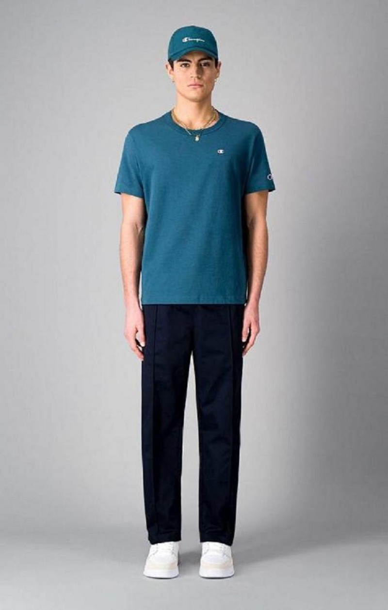 Champion Rovno Leg Front Seam Woven Trousers Jogger Nohavice Panske Tmavo Modre | 1948-JYSRN