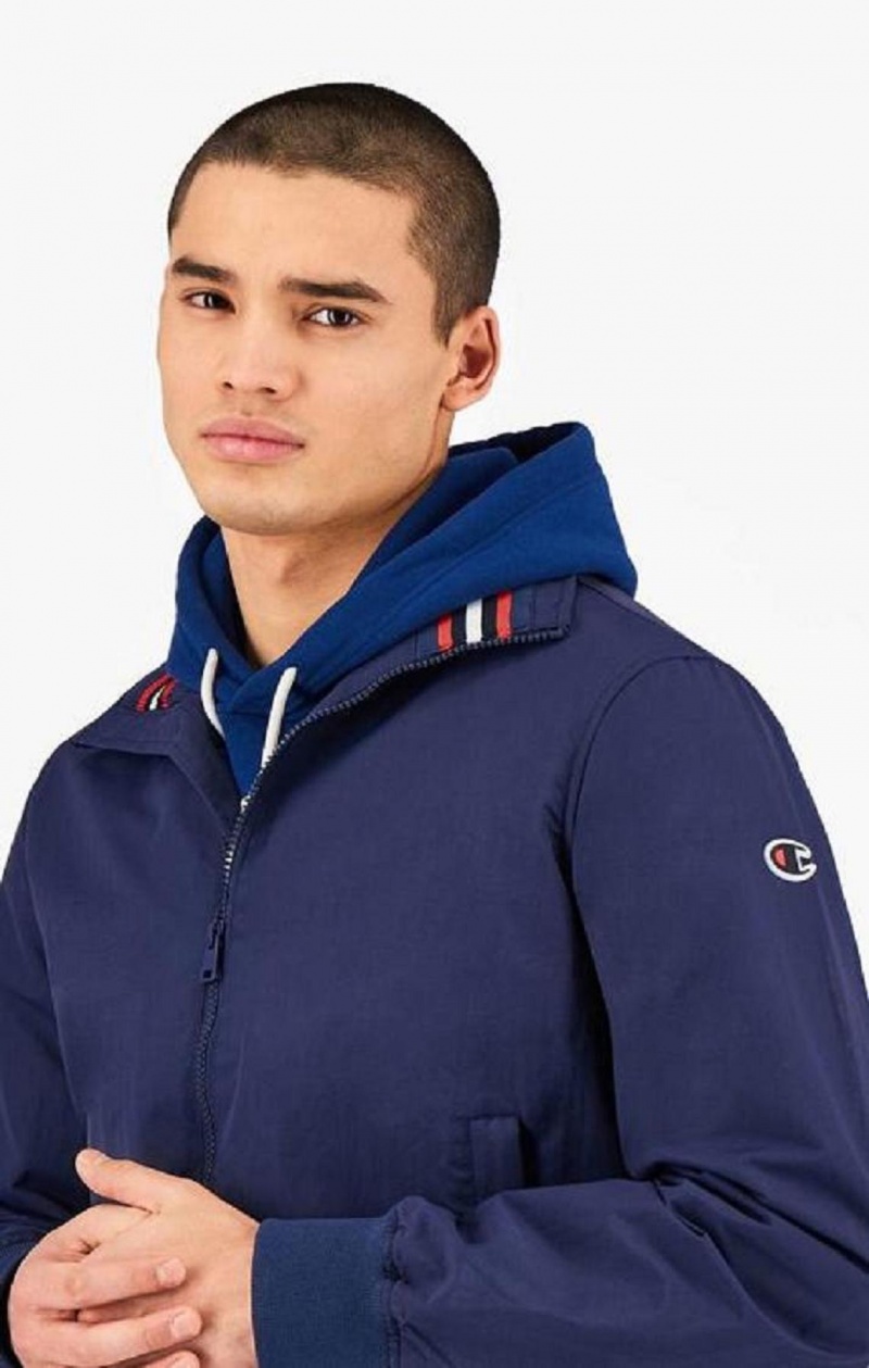 Champion Rubber C Zip-Through Jacket Bundy Panske Tmavo Modre | 7543-KIPAZ