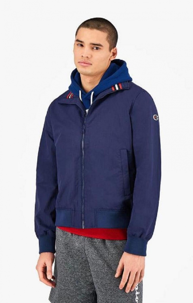 Champion Rubber C Zip-Through Jacket Bundy Panske Tmavo Modre | 7543-KIPAZ