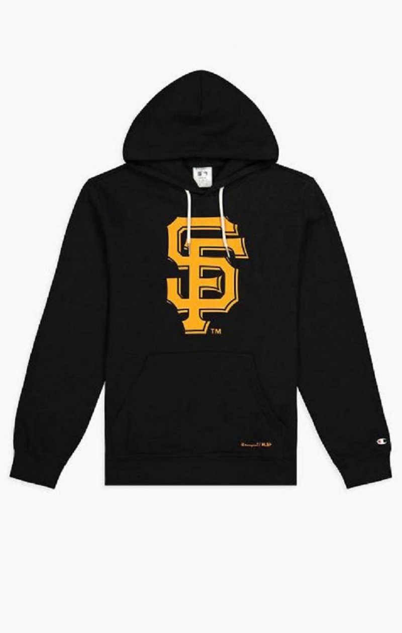 Champion San Francisco MLB Hoodie Mikina s Kapucnou Panske Čierne | 1059-GKCVX