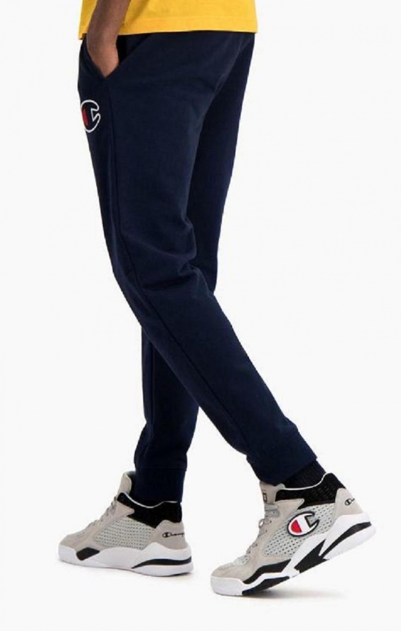 Champion Satin C Logo Bavlnene Terry Joggers Jogger Nohavice Panske Tmavo Tyrkysové | 5690-XPKVS