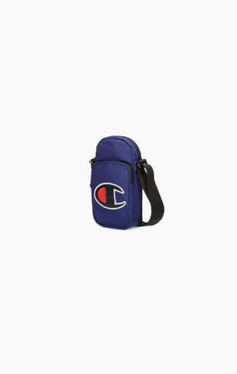 Champion Satin C Logo Patch Double Remienkove Crossbody Bag Tasky Panske Modre | 1578-SGVWX