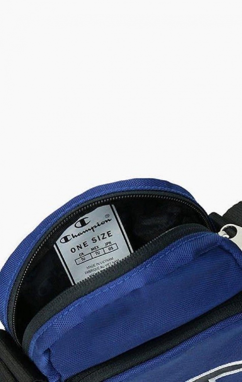 Champion Satin C Logo Patch Double Remienkove Crossbody Bag Tasky Panske Modre | 1578-SGVWX