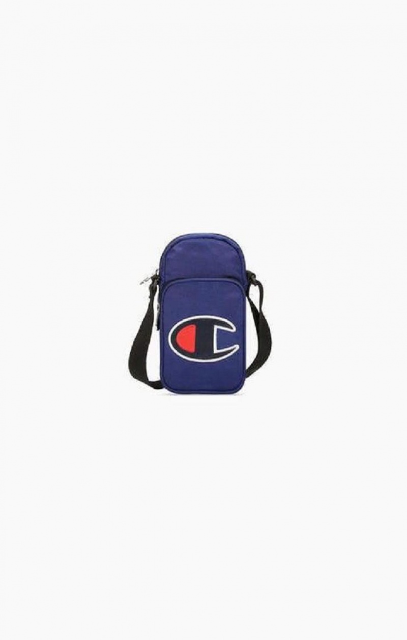 Champion Satin C Logo Patch Double Remienkove Crossbody Bag Tasky Panske Modre | 1578-SGVWX