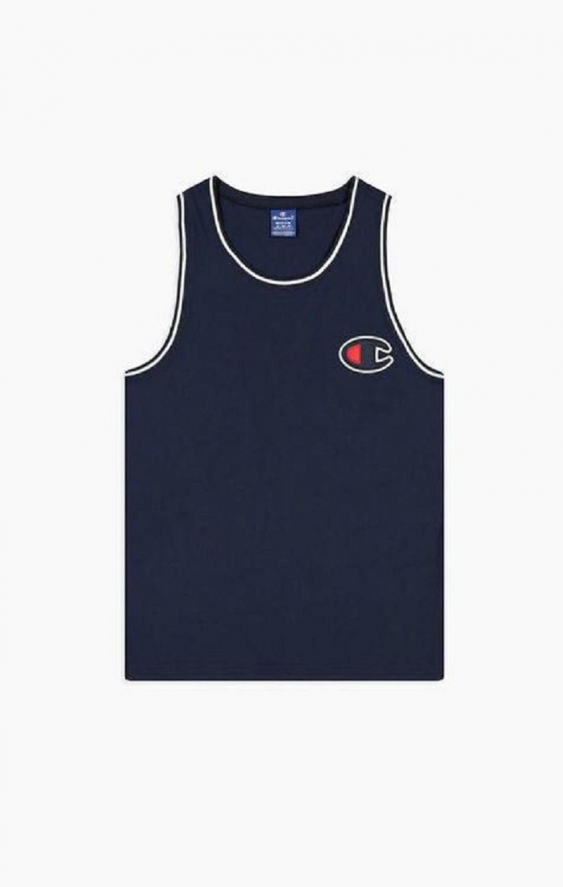 Champion Satin C Logo Tank Top Tricko Panske Tmavo Modre | 4503-LDWOF