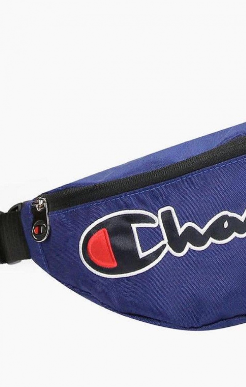 Champion Satin Script Logo Patch Belt Bag Tasky Panske Modre | 0375-FRQTI