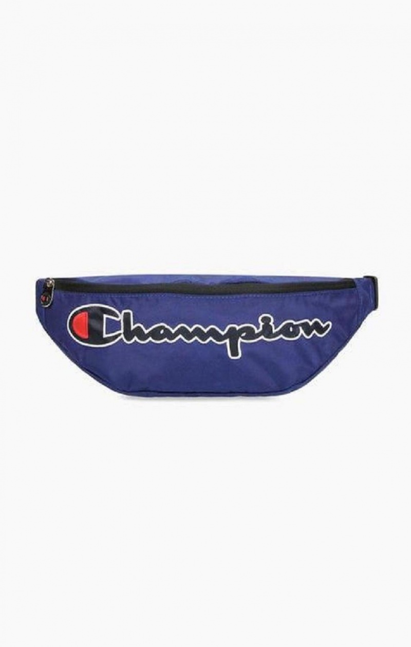 Champion Satin Script Logo Patch Belt Bag Tasky Damske Modre | 7659-AZOYU