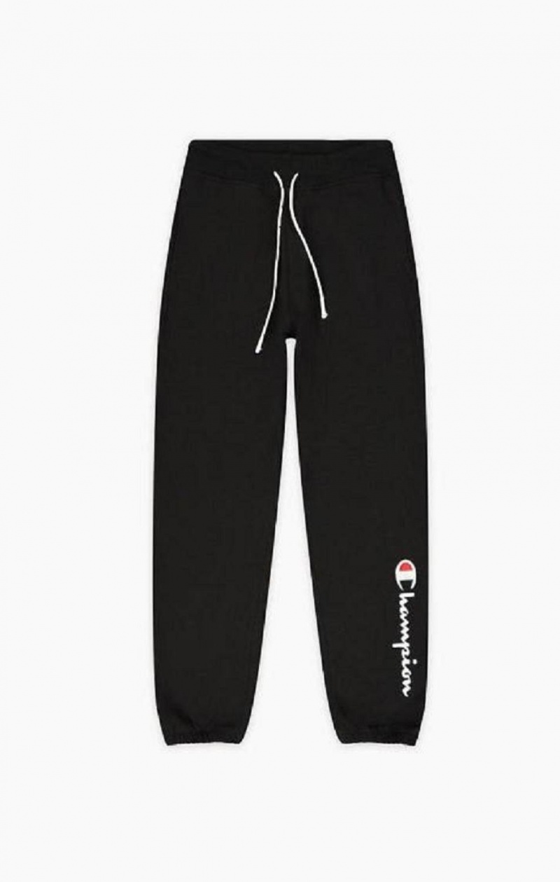 Champion Satin Stitch Script Logo Fleece Joggers Jogger Nohavice Damske Čierne | 2358-YTNLM