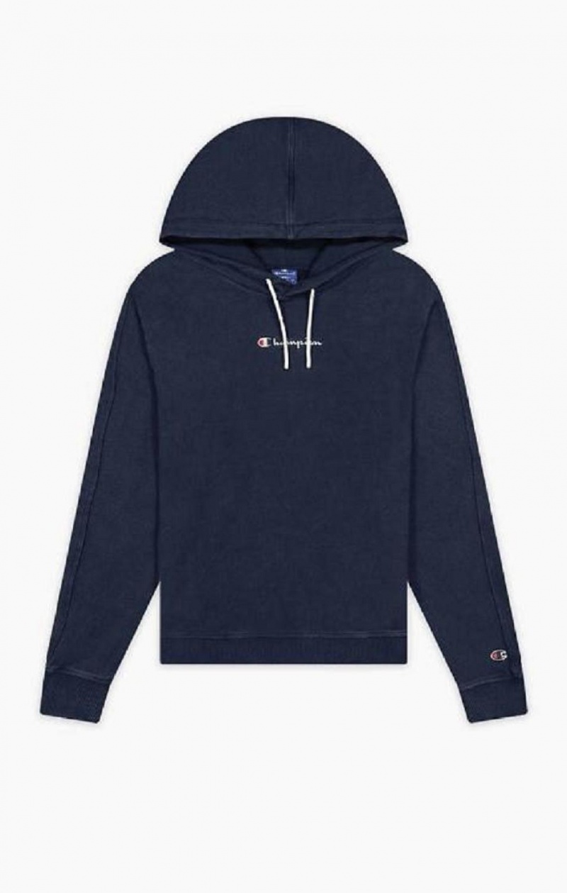 Champion Satin Stitch Script Logo Hoodie Mikina s Kapucnou Damske Tmavo Tyrkysové | 3568-IKQYG