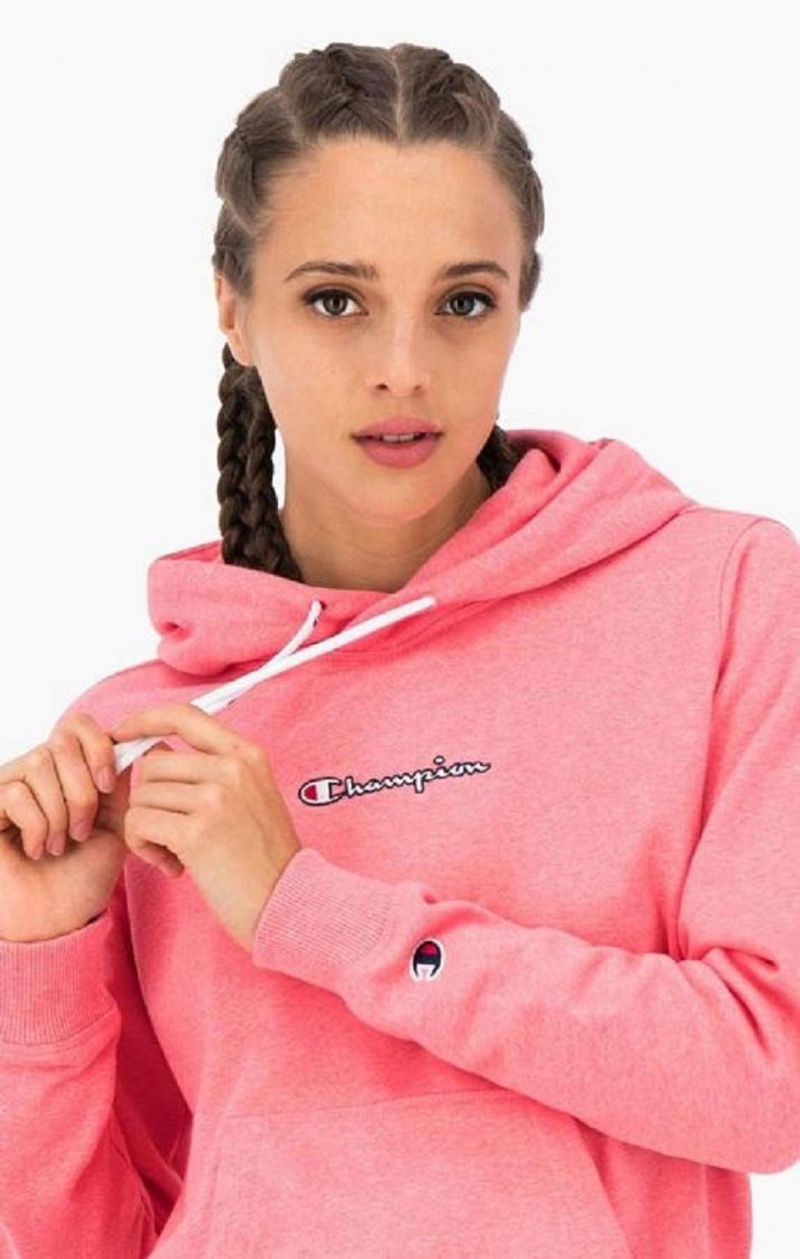 Champion Satin Stitch Script Logo Hoodie Mikina s Kapucnou Damske Ruzove | 3409-EIGAD