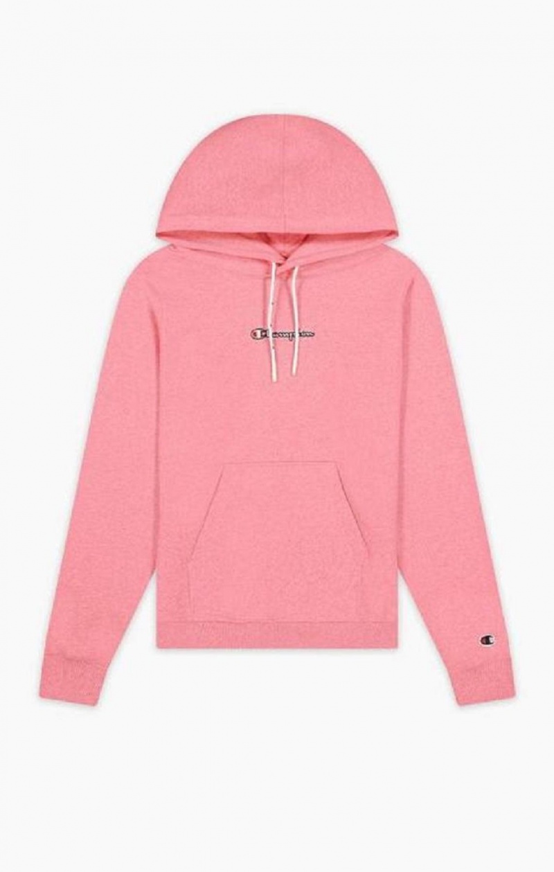 Champion Satin Stitch Script Logo Hoodie Mikina s Kapucnou Damske Ruzove | 3409-EIGAD