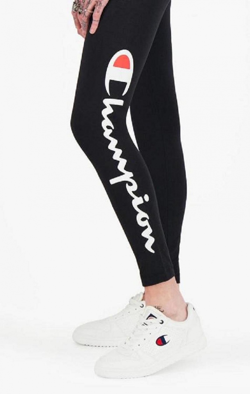 Champion Script Logo 7/8 Leggings Jogger Nohavice Damske Čierne | 7250-DVFBC