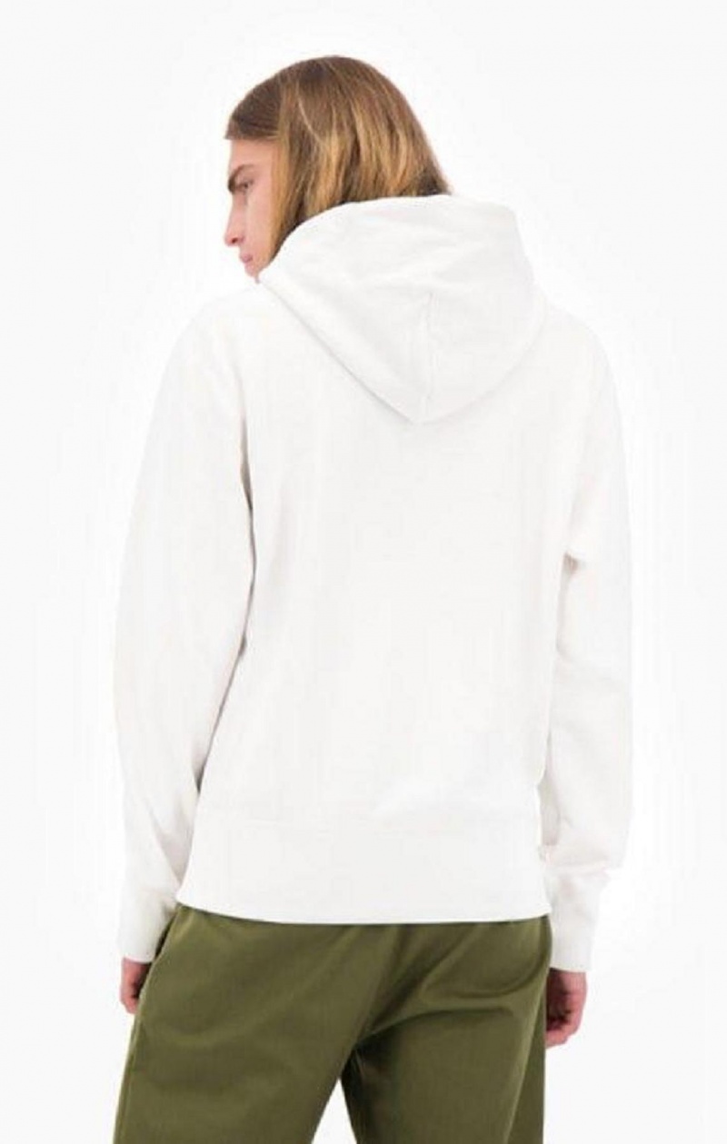 Champion Script Logo Arm Reverse Weave Hoodie Mikina s Kapucnou Panske Biele | 3658-RXNHB