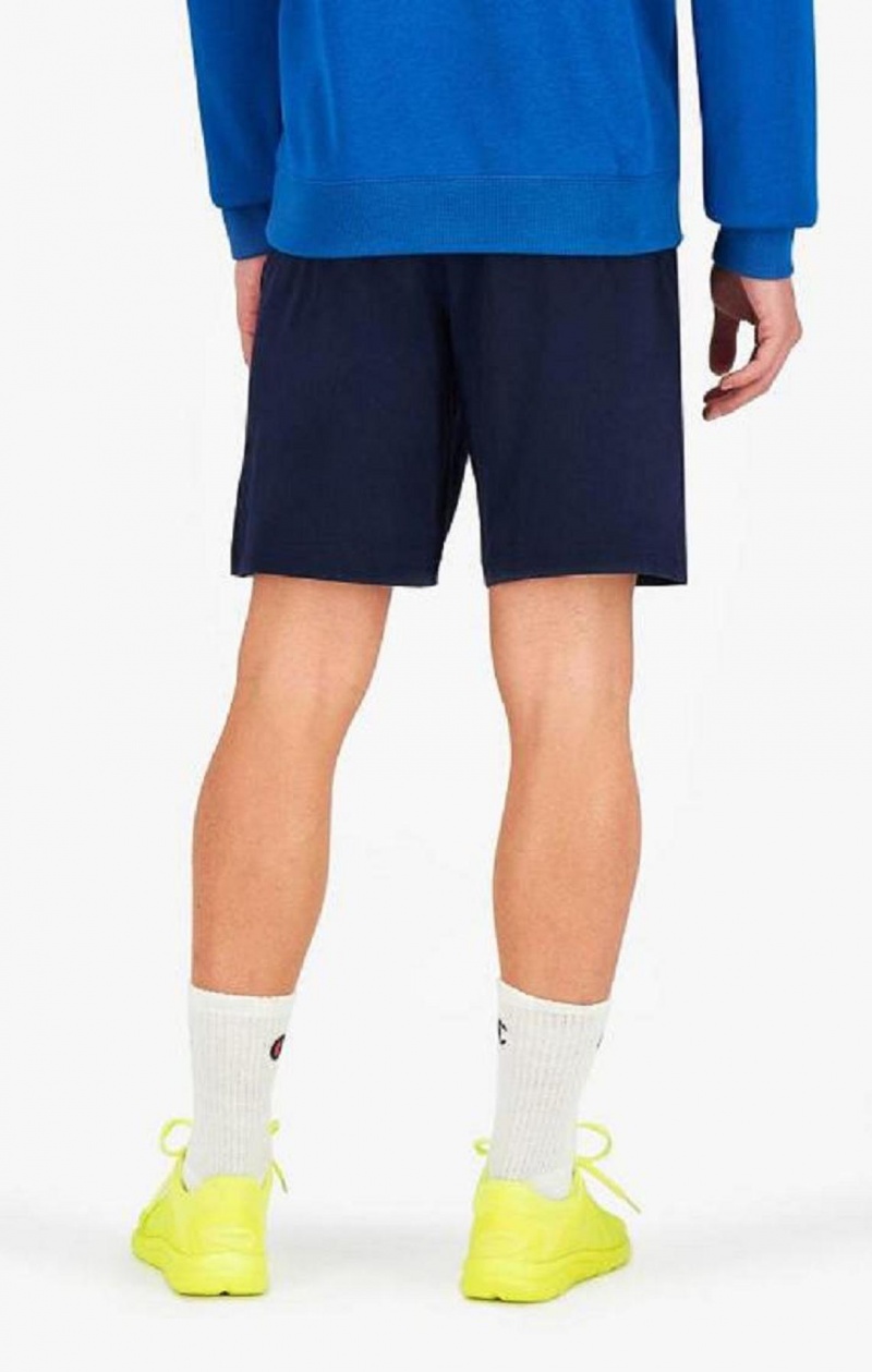 Champion Script Logo Bavlnene Shorts Kratasy Panske Tmavo Modre | 6345-YKHPM