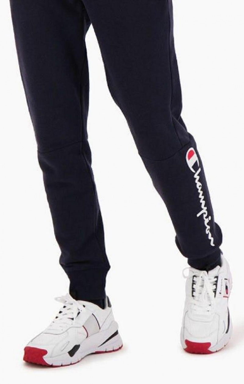 Champion Script Logo Bavlnene Terry Joggers Jogger Nohavice Panske Svetlo Siva | 9261-HGSIA